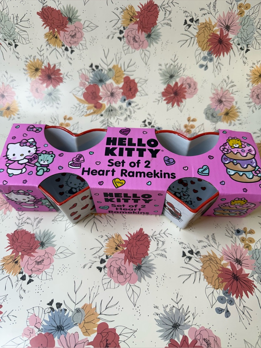 Hello Kitty Pink Heart Ramekins Set of 2